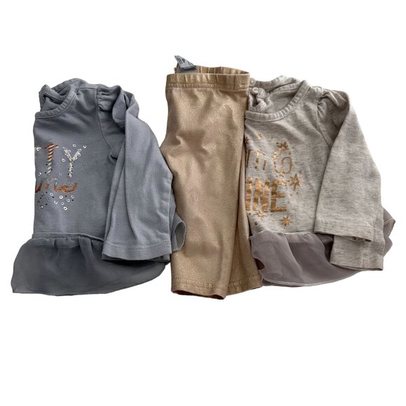 Toughskins Baby Girl 12M Tops & Leggings 3-Piece Set Infant Pretty Bundle Sears - Picture 6 of 10